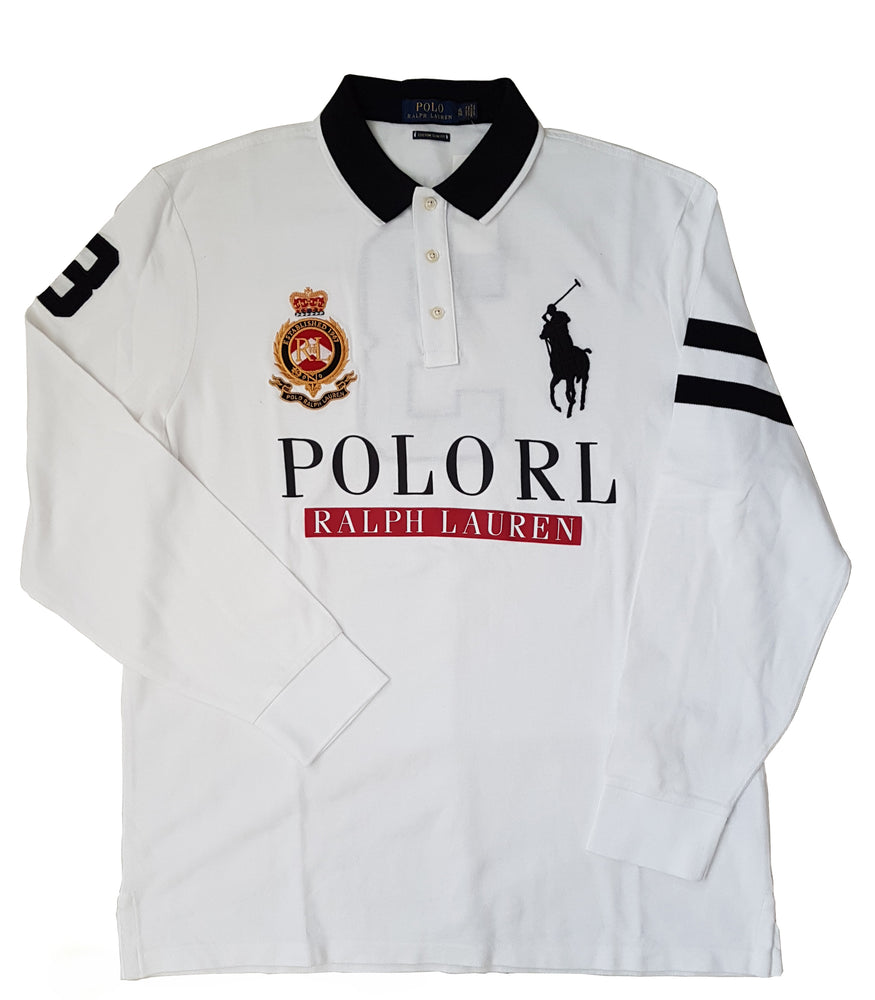 Polo RL Men's Long-Sleeve Mesh Big Pony Polo White