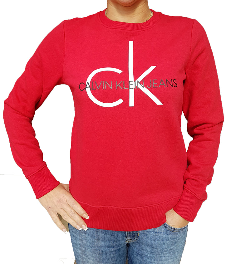 CK Logo CREW Sweatshirt RED