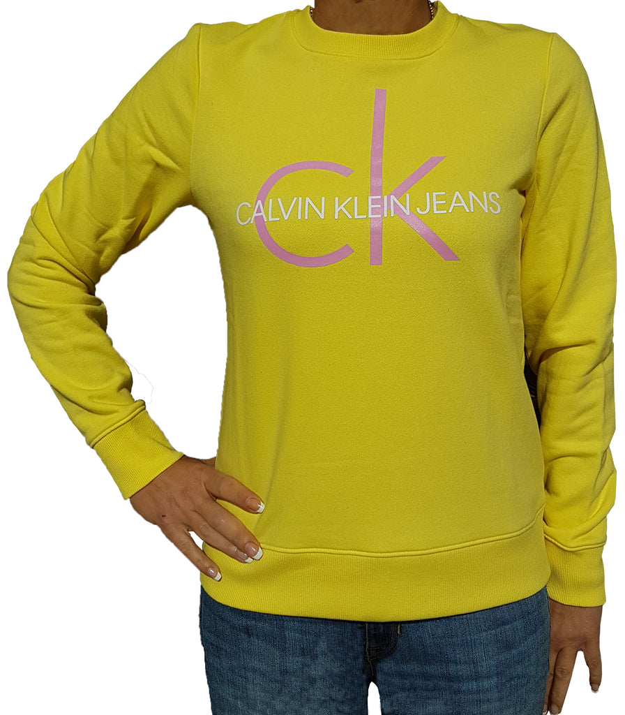 CK Logo CREW Sweatshirt Yellow PickyShopping