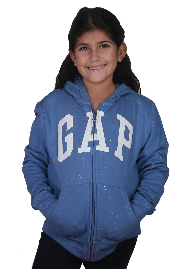 GAP Sparkle arch logo zip hoodie