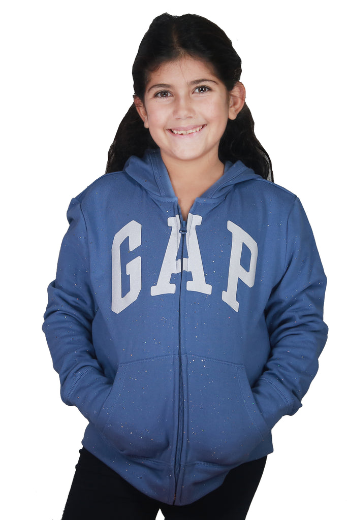 GAP Sparkle arch logo zip hoodie