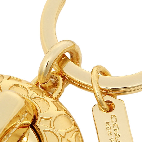 SIGNATURE C TURNLOCK VALET KEY RING (COACH F65501) GOLD