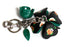 Coach F58517 Floral Resin Coated Canvas Tea Rose Key Charm Green Leaf