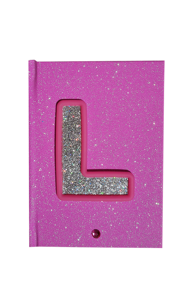 Justice Girls Name in Lights Silver Sparkle Journal