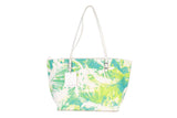 Calvin Klein Womens Hailey Palm Print Shopper Tote Bag Spring Leaf