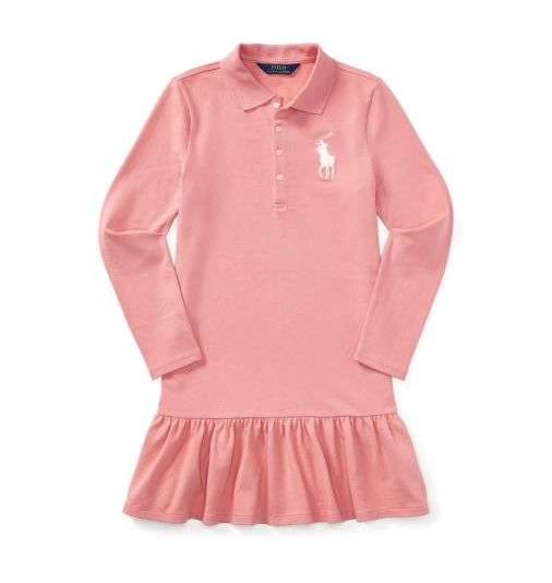 RL Cotton Long-Sleeve Polo Dress
