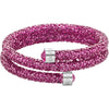 CRYSTALDUST DOUBLE BANGLE, FUCHSIA, STAINLESS STEEL