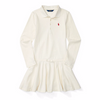 RL VELVET BOW STRETCH POLO DRESS