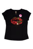 Total Girl Black Sequin Lip T-Shirt