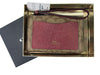 Coach Khaki Metallic Cherry Red Signature Corner Zip Wristlet