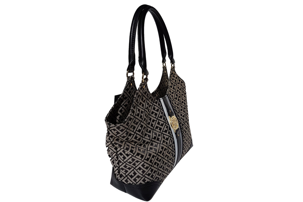 TOMMY HILFIGER MONOGRAM SHOULDER BAG SM HOBO