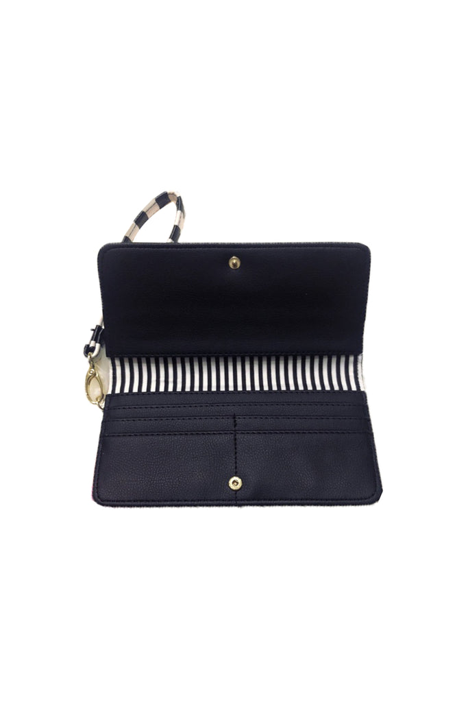 Betsey Johnson Stripe Black Bows LBHALEY Wristlet