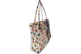 Nine West Multi Floral Polyester Metallic Silver Hardware Tote