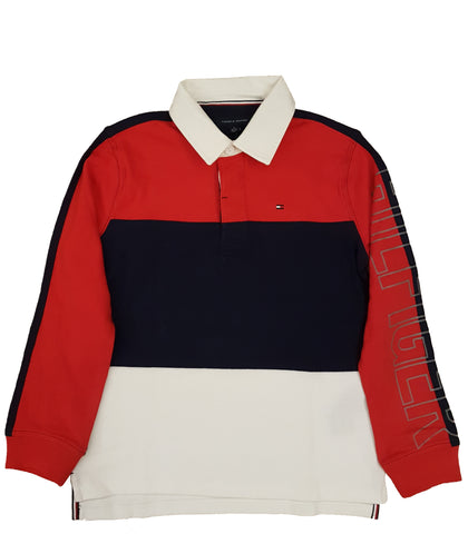 Tommy Hilfiger Little Boys Raglan Quarter-Zip Cotton Pullover Red