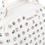 PATRIZIA PEPE 2V5588/AT85 Women's Handbag with Rhinestones and Studds White