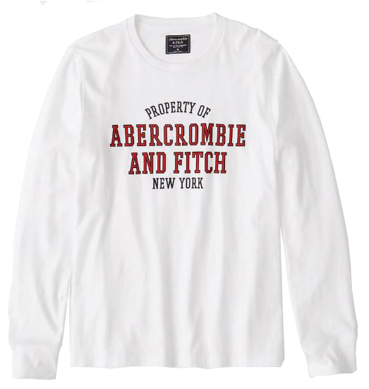 Abercrombie & Fitch Long Sleeve Applique Tee White