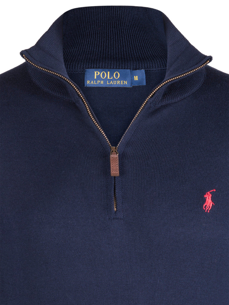 Ralph Lauren Men's Estate Rib Half Zip Pullover Sweater Cruise Navy