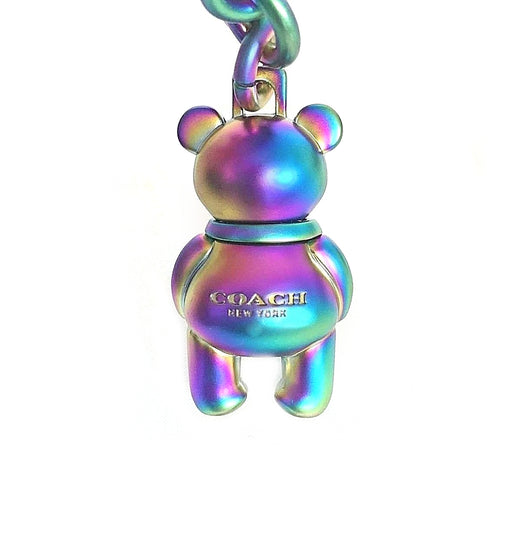 C Hologram Iridescent Teddy Bear Purse Charm Key Chain Ring