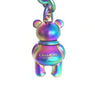 COACH Hologram Iridescent Teddy Bear Purse Charm Key Chain Ring F87166