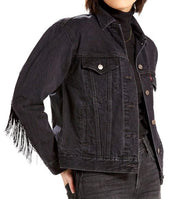 Levi's Ex-Boyfriend Trucker Fringe Trim Jacket