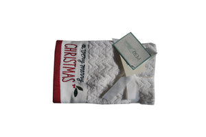 Peri Home Holiday Embroidered Christmas Hand Towels Set of 2