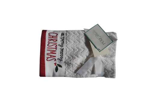 Peri Home Holiday Embroidered Christmas Hand Towels Set of 2