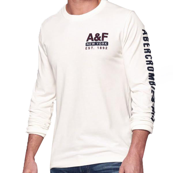 Abercrombie Men's Logo Graphic Longsleeve Shirt Tee