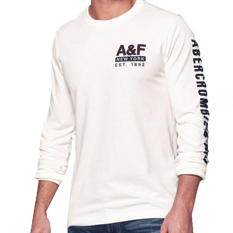ABERCROMBIE & FITCH SHORT-SLEEVE APPLIQUE LOGO TEE