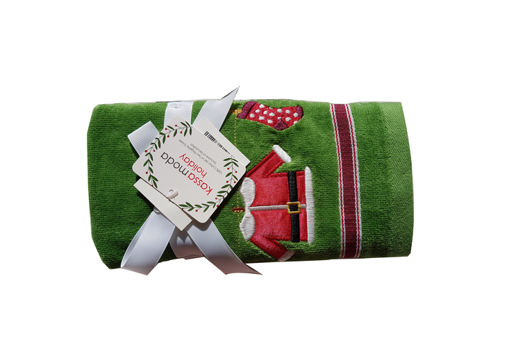 Kassa Moda Holiday Embroidered Christmas Hand Towels Set of 2