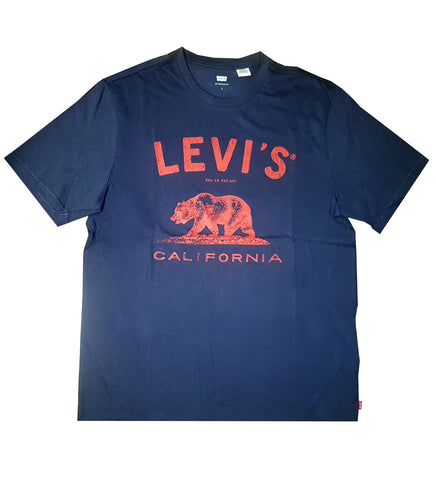 Levi 's Lee Weiss Men's Navy Blue Round Neck Cotton Classic