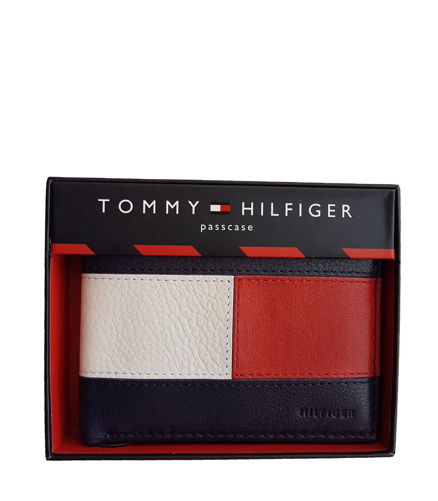 Tommy Hilfiger Leather Credit Card Wallet Passcase Black TH