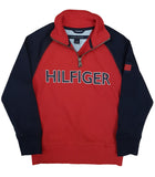 Tommy Hilfiger Little Boys Raglan Quarter-Zip Cotton Pullover Red