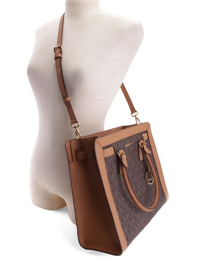 Michael Kors Brown & Acorn Signature Dillon Satchel