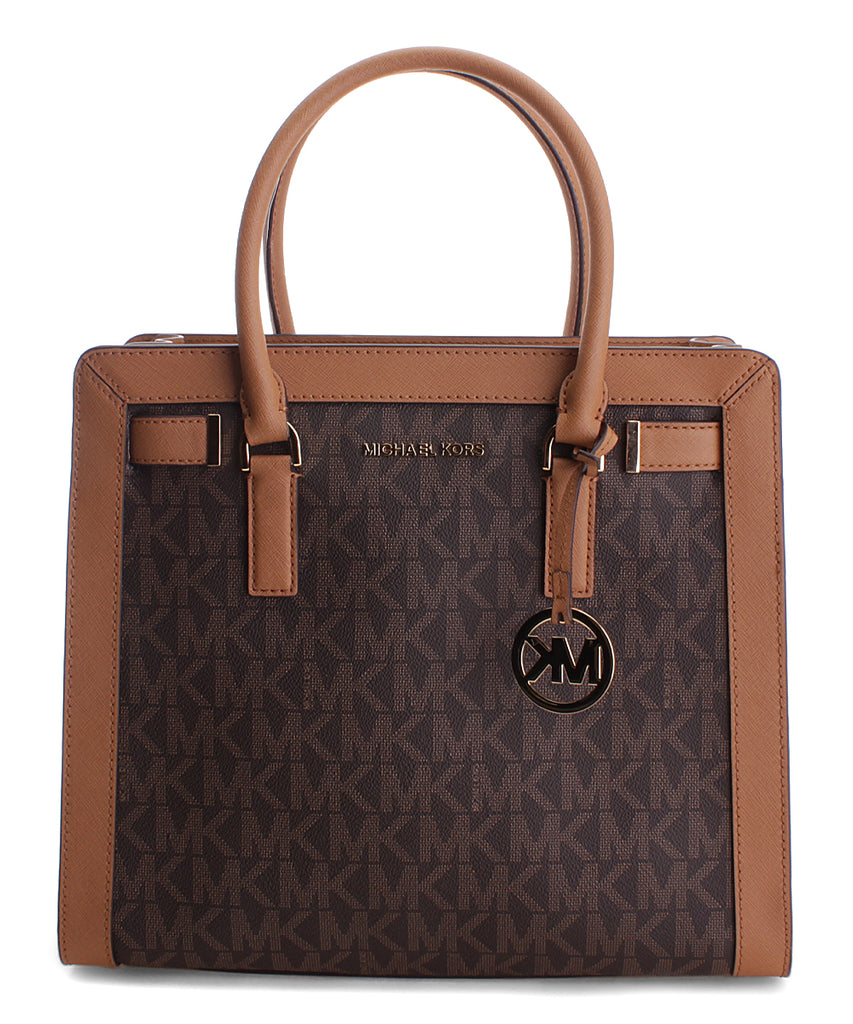 Michael Kors Brown & Acorn Signature Dillon Satchel