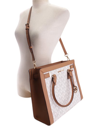 Michael Kors Vanilla & Acorn Signature Dillon Satchel